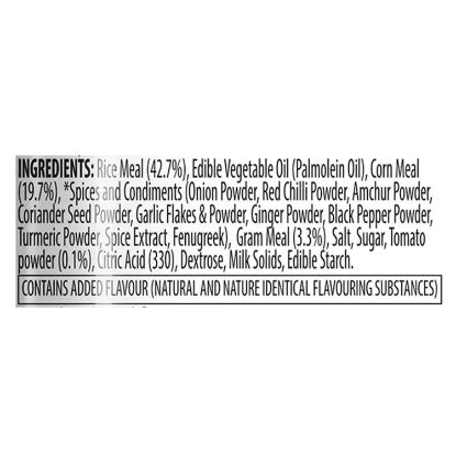 Nutritional information and ingredients for Kurkure Masala Munch 75g.