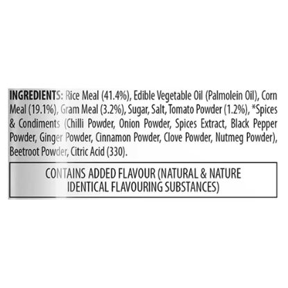 Ingredients for Kurkure Naughty Tomato 68g