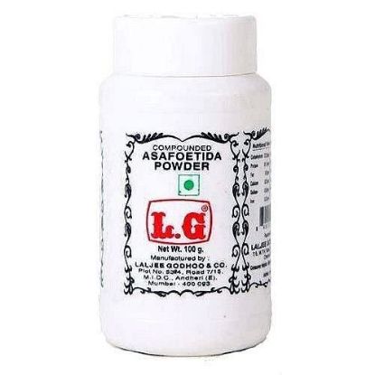 Front view of LG Compounded Asafoetida Powder 100g - premium quality asafetida hing.