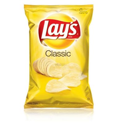 Front view of Lay's Classic Salted 48g pack - iconic salted potato chips