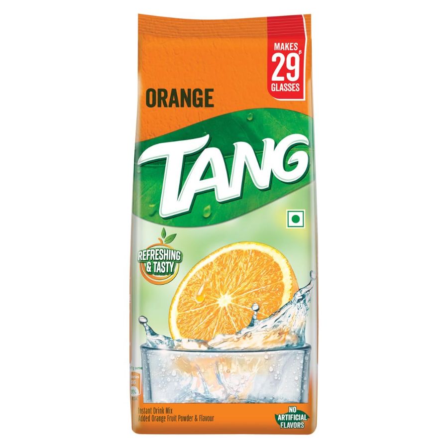 Front view of Tang Orange 500g pack - refreshing instant orange drink mix