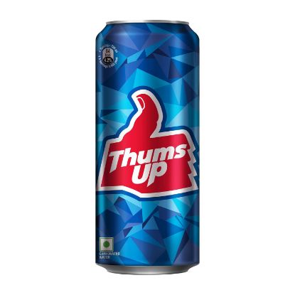 Front view of Thums Up 300ml can - India's iconic strong cola with extra fizz