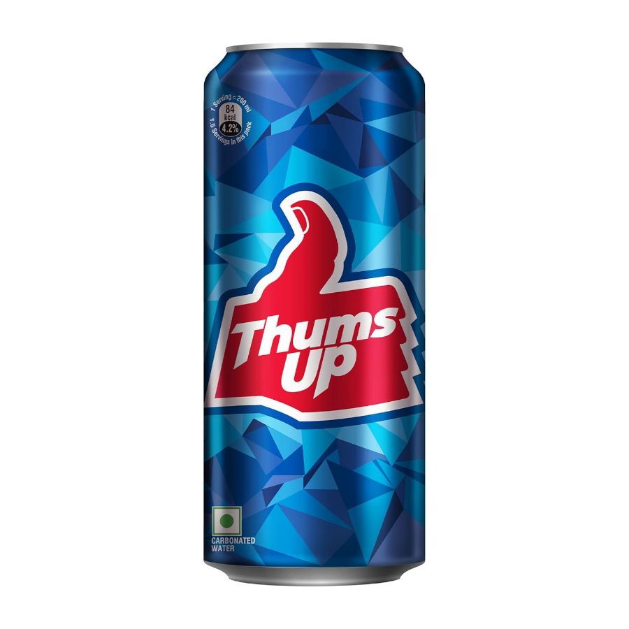 Front view of Thums Up 300ml can - India's iconic strong cola with extra fizz