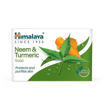 Front view of Himalaya Neem and Turmeric Soap 75g - herbal cleansing bar