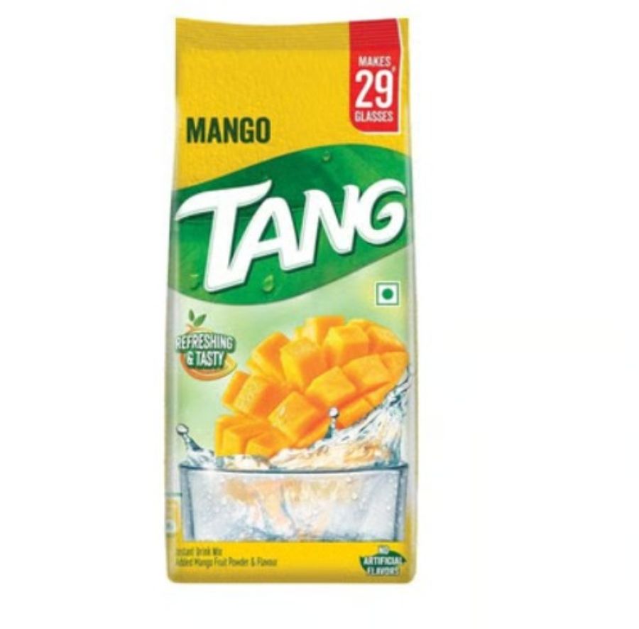 Front view of Tang Mango 500g pack - refreshing instant mango drink mix