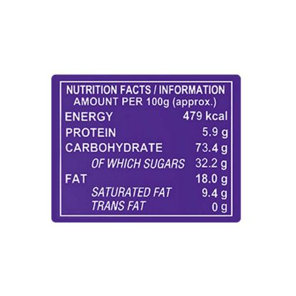 Nutritional details for Parle Hide & Seek 80g biscuits