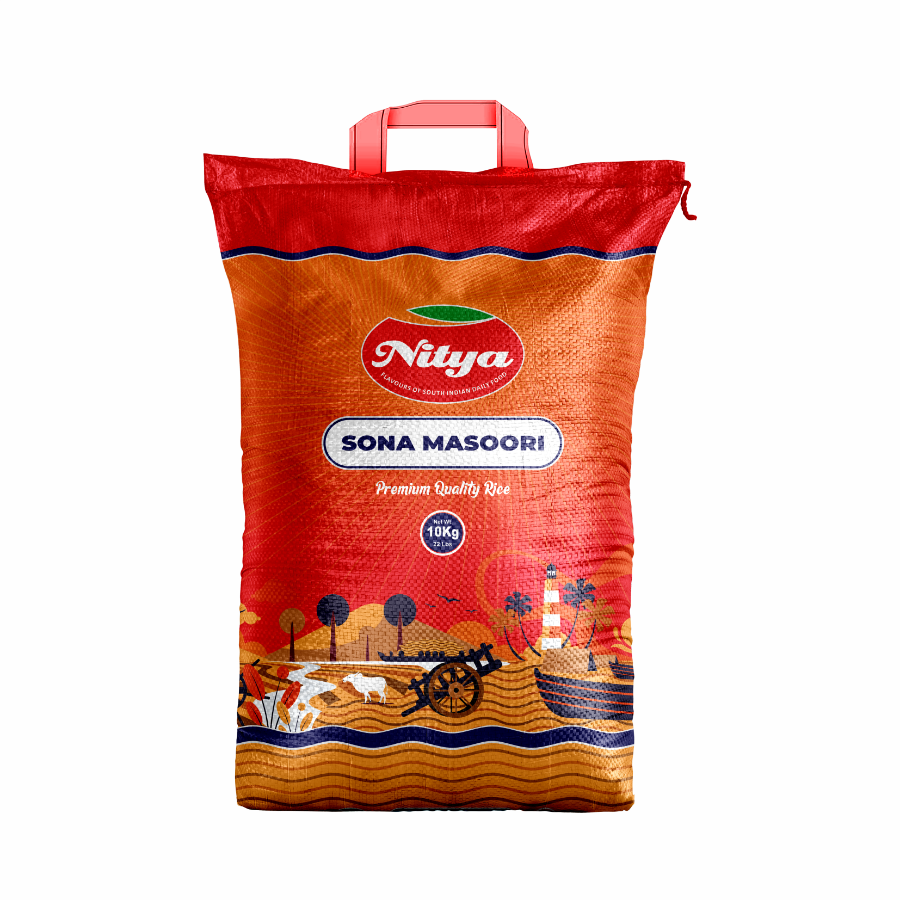 Nitya Sona Masoori Rice 10kg bulk bag - premium quality aromatic South Indian rice