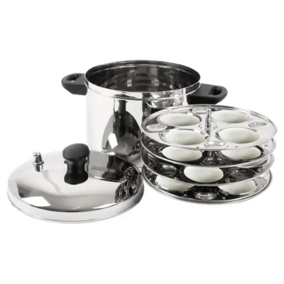 Four-plate stainless steel idly cooker trays - durable and hygienic idli pot