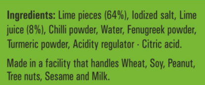 Priya lime pickle - ingredients