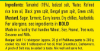 Ingredients information for Priya Pulihora Paste - premium quality tamarind rice base