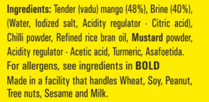 ingredients for brine-preserved tender mango