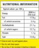 Nutritional details for Priya Mango Ginger Pickle - made without garlic
