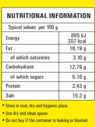 nutritional info for garlic-free tomato achar