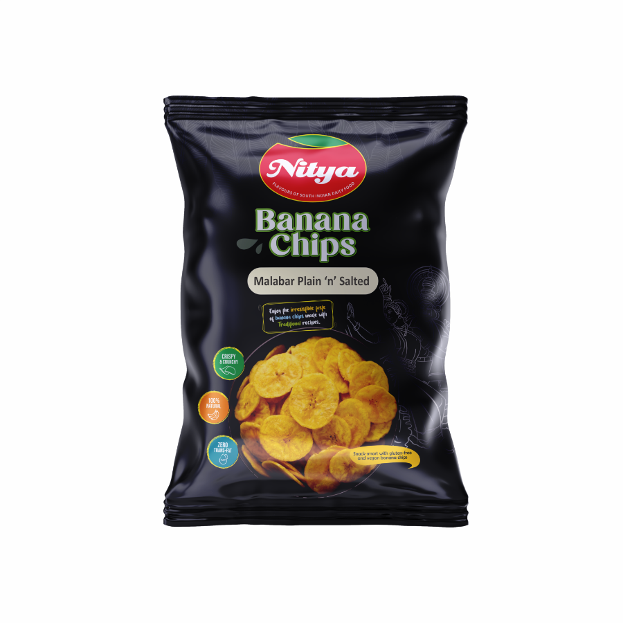 Nitya Malabar Plain & Salted Banana Chips 170g pack – Authentic Kerala style