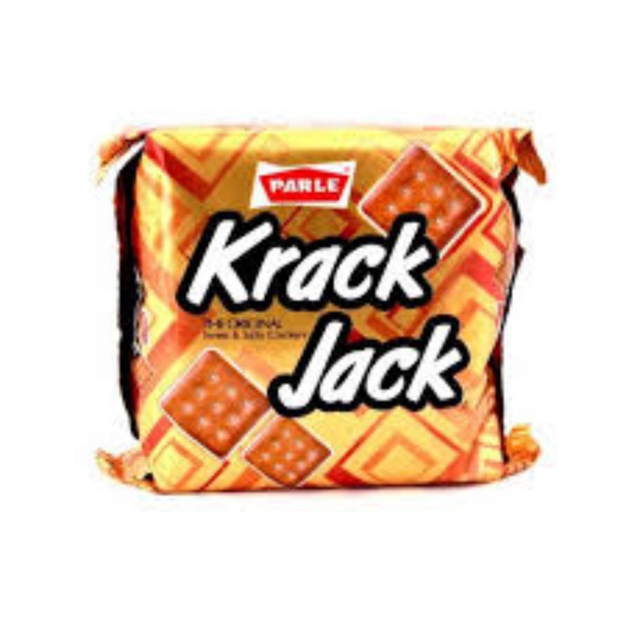 Front view of Parle Krackjack 240g pack - iconic sweet and salty biscuits